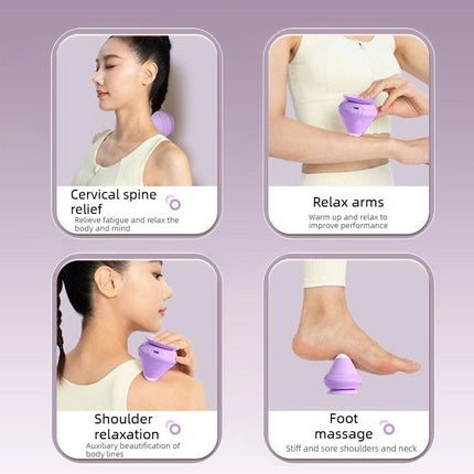Electric Suction Cup Massage Ball – Deep Tissue Vibrating Massager with Heat Therapy (Purple)