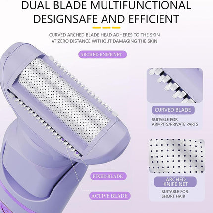 Digital Display Type-C Multi-Functional Electric Hair Remover for Women – Purple