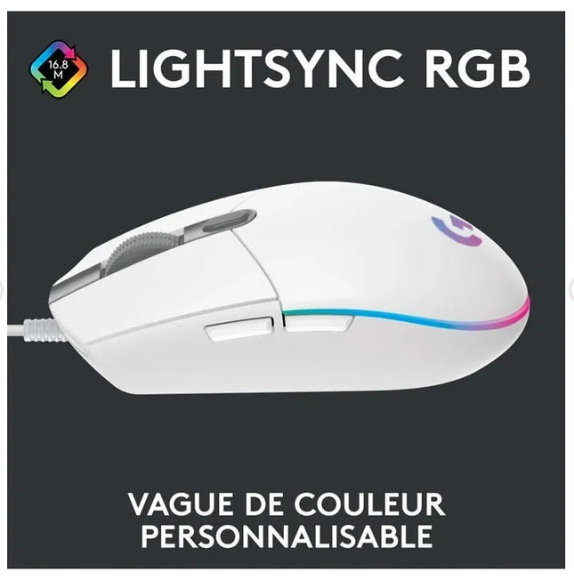 Logitech G203 LIGHTSYNC Wired Gaming Mouse - White