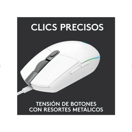 Logitech G203 LIGHTSYNC Wired Gaming Mouse - White