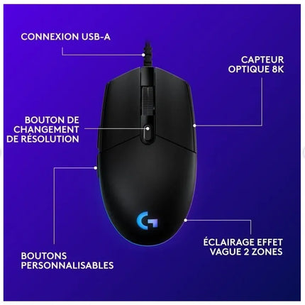 Logitech G203 LIGHTSYNC Wired Gaming Mouse - Black