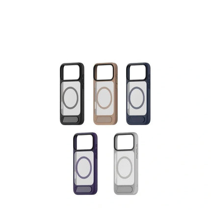 MagSafe Case for iPhone 17 - Grey Matte Shockproof Cover with Hidden Kickstand