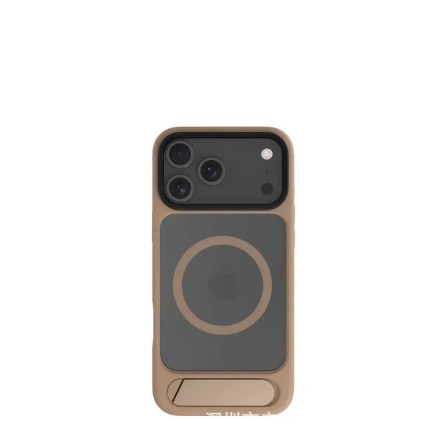 MagSafe Case for iPhone 17 Pro Max - Brown Matte Shockproof Cover with Hidden Kickstand