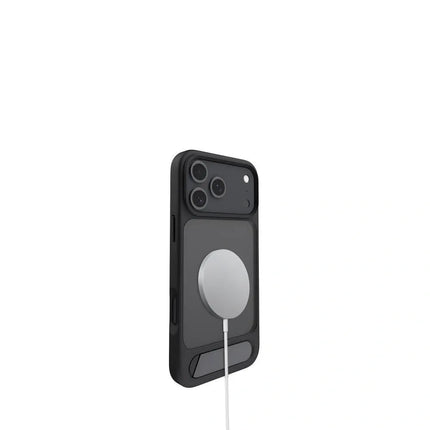 MagSafe Case for iPhone 17 - Black Matte Shockproof Cover with Hidden Kickstand