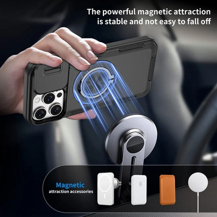 2-in-1 Magnetic Sliding Lens Case, Black for iPhone 16 Pro Max