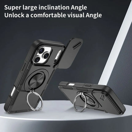 2-in-1 Magnetic Sliding Lens Case, Black for iPhone 17 Pro Max