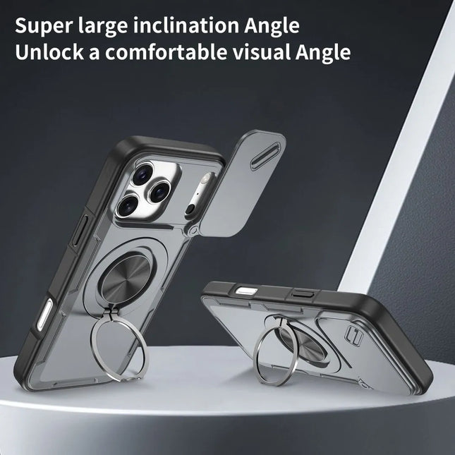 2-in-1 Magnetic Sliding Lens Case, Grey for iPhone 17 Pro Max