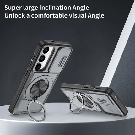 2-in-1 Magnetic Sliding Lens Case, Grey for Samsung S25