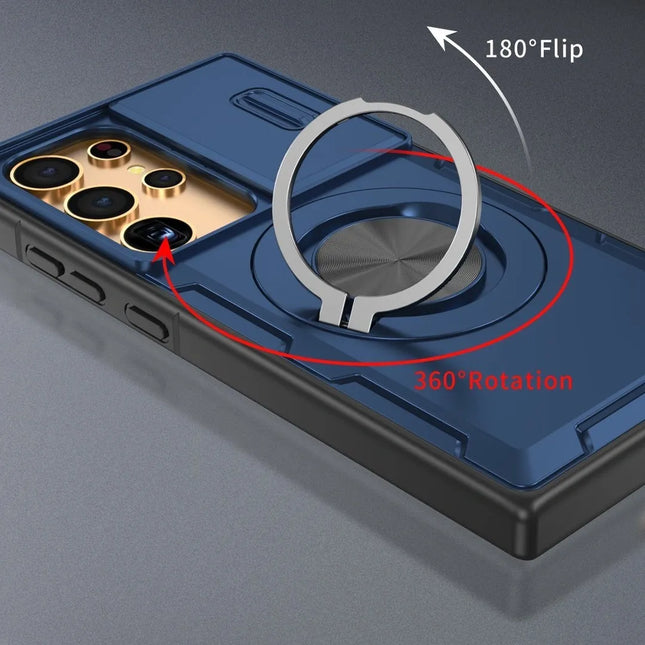 2-in-1 Magnetic Sliding Lens Case, Blue for  Samsung S25Ultra