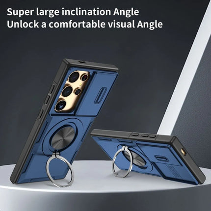 2-in-1 Magnetic Sliding Lens Case, Blue for  Samsung S25Ultra