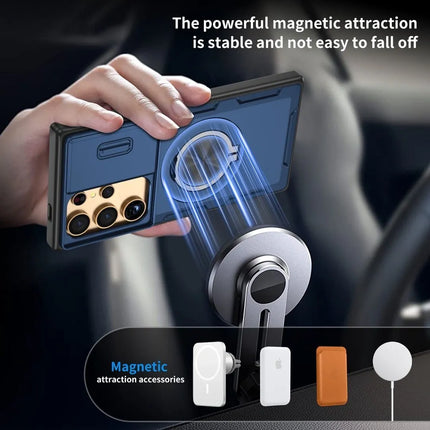 2-in-1 Magnetic Sliding Lens Case, Blue for  Samsung S25Ultra