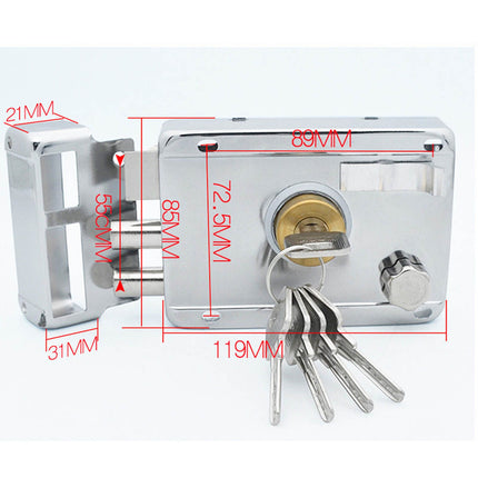 Household Lock Exterior Door Padlocks Gate Insurance Household Lock Kit Vintage Style with Deadbolt Cylinder Key Left Open
