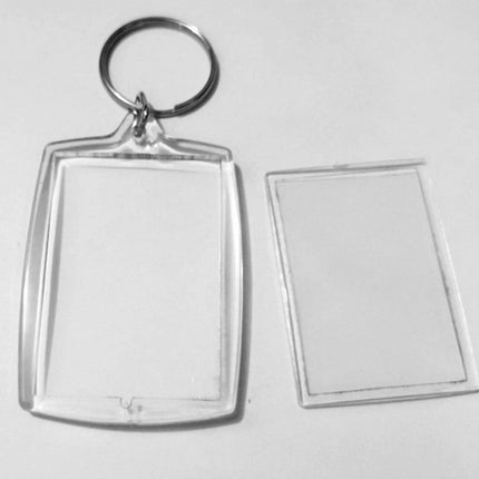 50Pcs Photo Insert Keychain Acrylic Blank Transparent Photo Picture Frame Keyring
