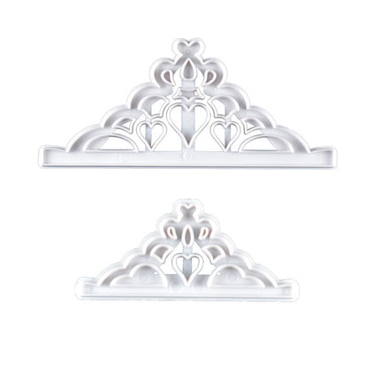 2 Pcs Crown Cutters Set Princess Crown Mold Tiara Cutter Cake Decorating Mold for DIY Birthday Party Dinner