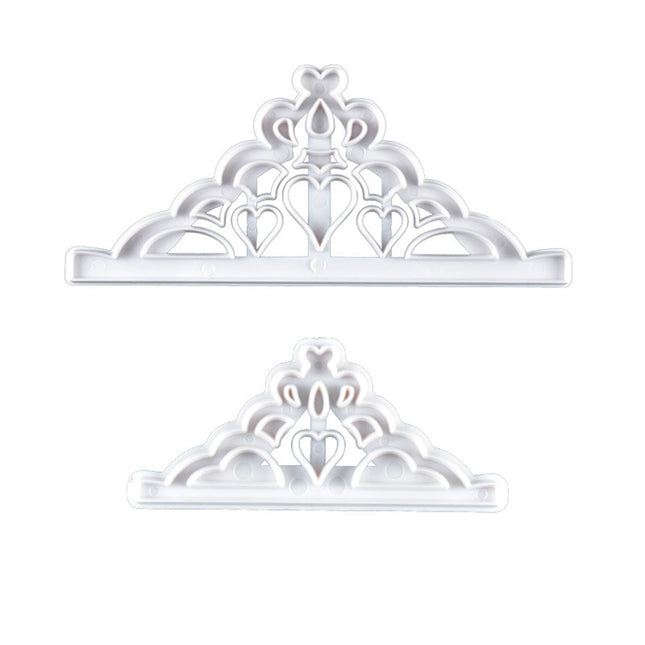 2 Pcs Crown Cutters Set Princess Crown Mold Tiara Cutter Cake Decorating Mold for DIY Birthday Party Dinner