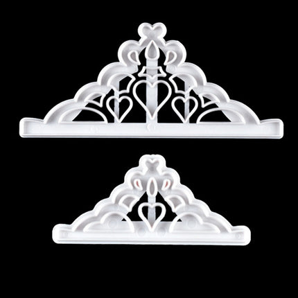 2 Pcs Crown Cutters Set Princess Crown Mold Tiara Cutter Cake Decorating Mold for DIY Birthday Party Dinner