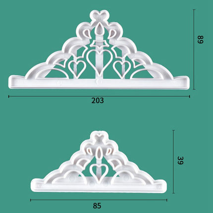 2 Pcs Crown Cutters Set Princess Crown Mold Tiara Cutter Cake Decorating Mold for DIY Birthday Party Dinner