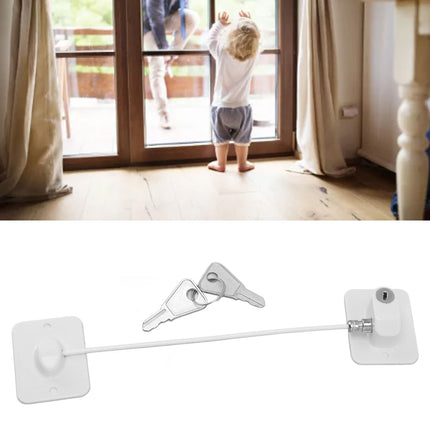 Cable Restrictor Lock Key Unlocking Window Lock Cable Restrictor Child Safety Lock for Refrigerators Doors Drawers