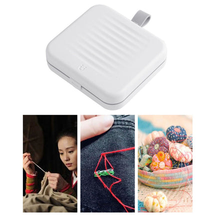 Magnetic Suction Sewing Box Portable Small Double Layer Magnetic Sewing Box Kit for Home Dormitory Travel White
