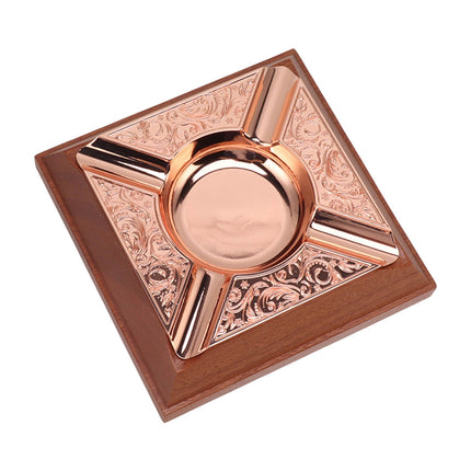 Engraved Print Cigar Ashtray Plated Vintage Practical Household Cigarette Ashtray for Home Copper Plating