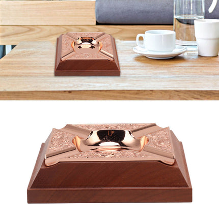 Engraved Print Cigar Ashtray Plated Vintage Practical Household Cigarette Ashtray for Home Copper Plating