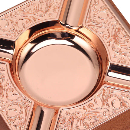 Engraved Print Cigar Ashtray Plated Vintage Practical Household Cigarette Ashtray for Home Copper Plating