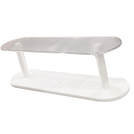 Figure Display Rack White Transparent Large Capacity Plastic Skin Care Rack Cosmetic Holder Stand Double Layer