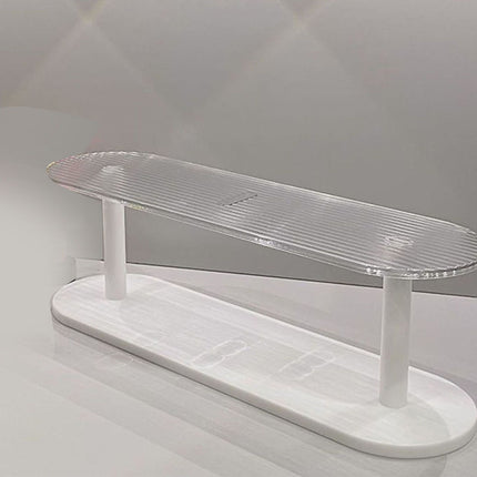 Figure Display Rack White Transparent Large Capacity Plastic Skin Care Rack Cosmetic Holder Stand Double Layer