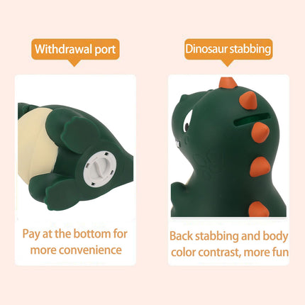 Dinosaur Piggy Bank Cute Cartoon Money Save Box Fall Resistance Money Coin Bank Desktop Decoration Boys Girls Gift Large Green