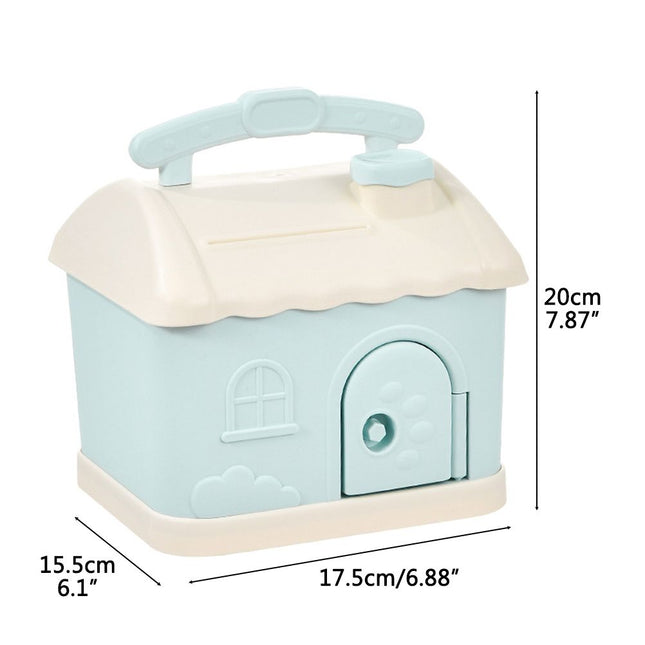 Cartoon House Piggy Bank with 3D Sticker DIY Storage Money Box for Kids Adults Savings Coins Banknotes Box Gift