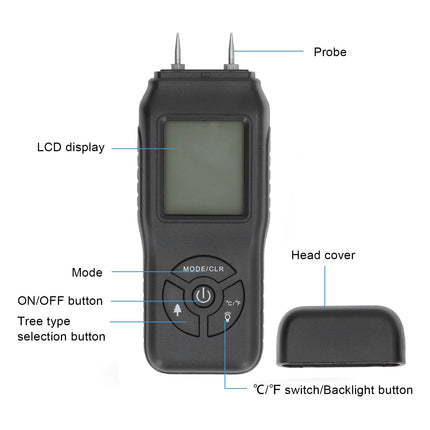 Wood Moisture Meter Large LCD Easy Operation ATC Function Wide Application Stable Accurate Durable Water Leaking Detector