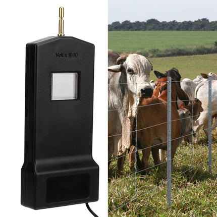Fence Voltage Tester Portable Electric Fence Fault Finder 15KV LCD Screen for Livestock Farms MLD-004 Black