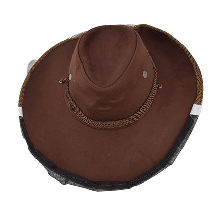 Beekeeper Cowboy Hat Tightening Design Breathable Mesh Beekeeping Veil Hat for Beekeepers Fishermen Hunters Campers