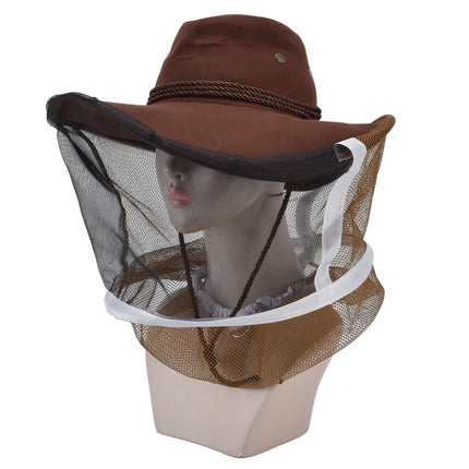 Beekeeper Cowboy Hat Tightening Design Breathable Mesh Beekeeping Veil Hat for Beekeepers Fishermen Hunters Campers