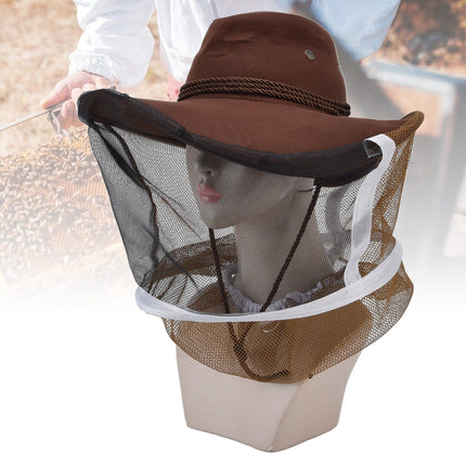 Beekeeper Cowboy Hat Tightening Design Breathable Mesh Beekeeping Veil Hat for Beekeepers Fishermen Hunters Campers