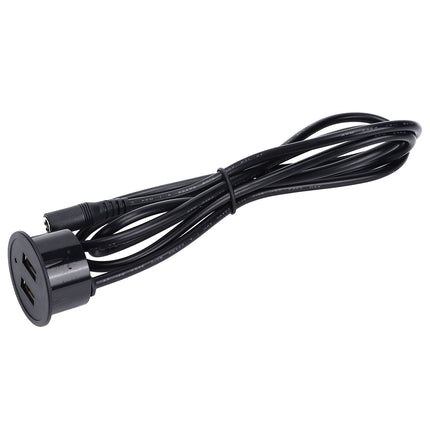 2 USB Charging Socket with 1.5m Cable Embedded Installation 5V 1A Multipurpose for Mobile Phone Cameras TabletDC5521 Output