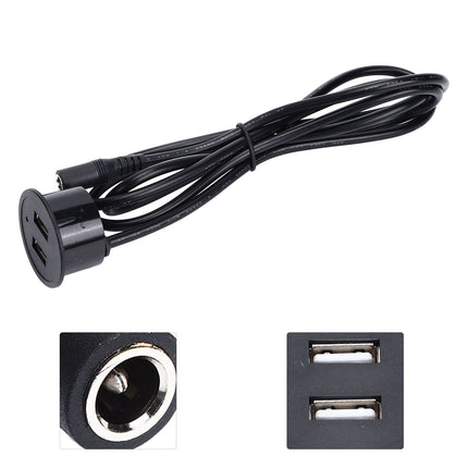 2 USB Charging Socket with 1.5m Cable Embedded Installation 5V 1A Multipurpose for Mobile Phone Cameras TabletDC5521 Output