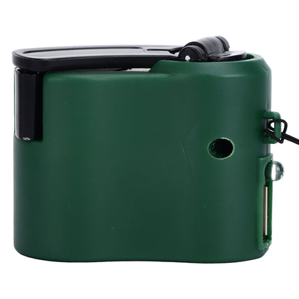USB Hand Crank Phone Charger 3 to 8h Standby Time LED Light Portable Mobile Phone Emergency Charger for Outdoor Hiking Green