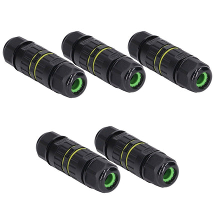5Pcs Outdoor Electrical Cable Connector IP68 Waterproof 3 Core Wire Connectors 7‑10mm