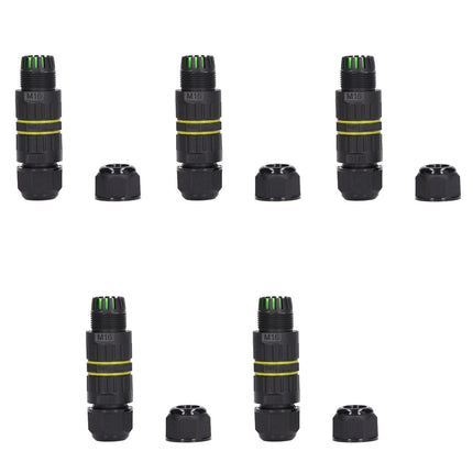 5Pcs Outdoor Electrical Cable Connector IP68 Waterproof 3 Core Wire Connectors 7‑10mm