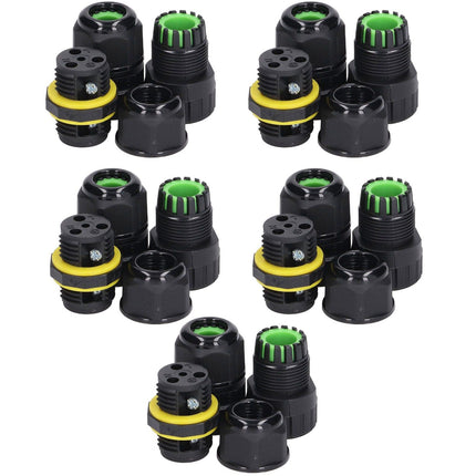 5Pcs Outdoor Electrical Cable Connector IP68 Waterproof 3 Core Wire Connectors 7‑10mm