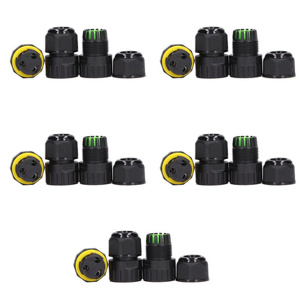 5Pcs Outdoor Electrical Cable Connector IP68 Waterproof 3 Core Wire Connectors 7‑10mm