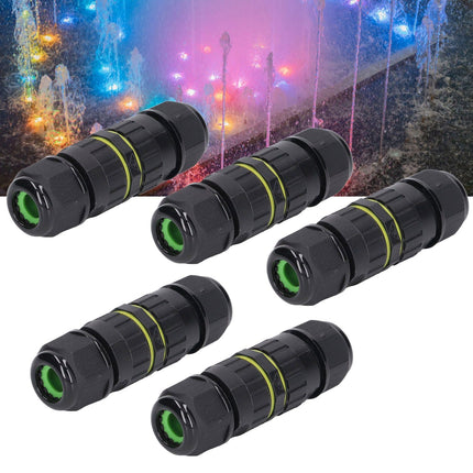 5Pcs Outdoor Electrical Cable Connector IP68 Waterproof 3 Core Wire Connectors 7‑10mm