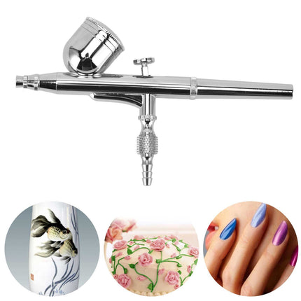 Airbrush Kit Stainless Steel Precise Dual Action Small Paint Spray Pen for Temporary Tattoo Cake