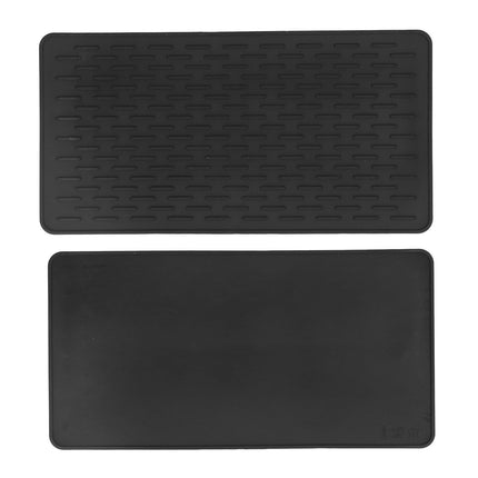 Silicone Insulation Pad Black Rectangle Heat Resisting Safe Handling Heat Insulation Pad for Kitchen