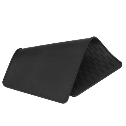 Silicone Insulation Pad Black Rectangle Heat Resisting Safe Handling Heat Insulation Pad for Kitchen