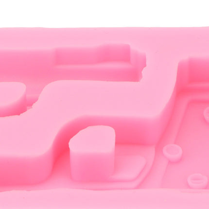 3D Weapon Shape Silicone Molds Pistol Shaped Baking Molds for Making Cake Chocolate Candy Crafting Pink