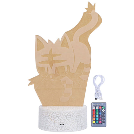 3D Night Light Touch Remote Control RGB 16 Color 4 Modes Adjustable 10LED USB Charging