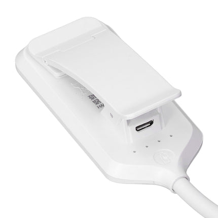 LED Desk Lamp Clip Design Three Level Adjustment Mini Foldable White USB Touch Table Light