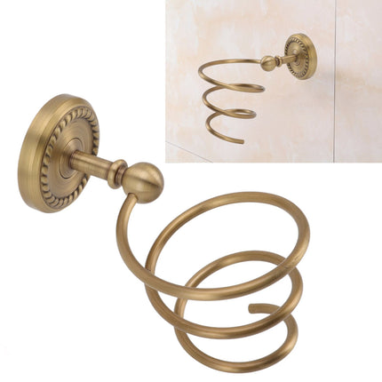Hair Dryer Holder Antique Brass Hair Care Tools Holder Wall Mount Bronze Finished Spiral Hair Dryer Hanging Rack